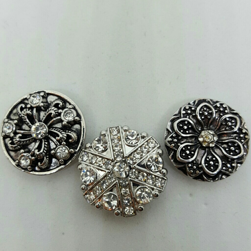 Set of three snap charms for snap bracelet